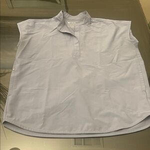 Figs Sky Blue Sleeveless Blouse